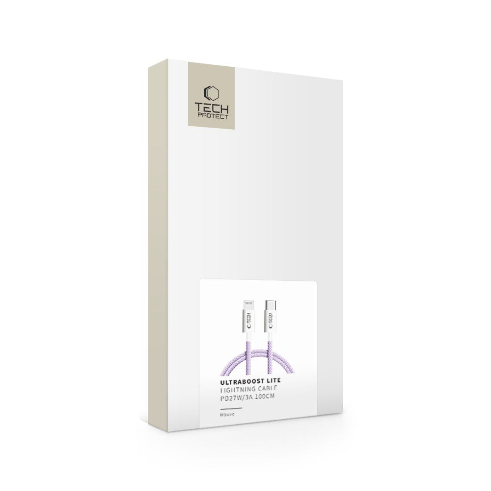 TECH-PROTECT ULTRABOOST LITE LIGHTNING KABEL PD27W/3A 100CM MAUVE