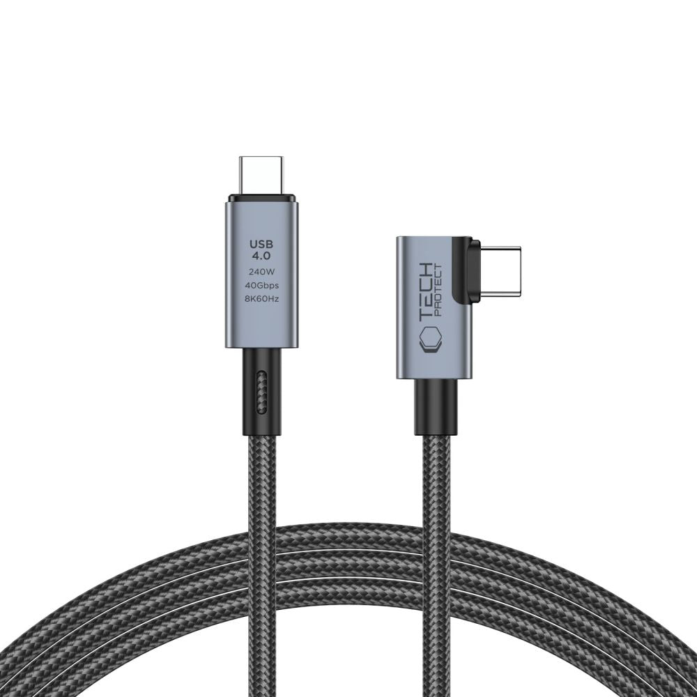KABEL TECH-PROTECT ULTRABOOST MAX ”L” USB 4.0 8K 40GBPS TYPE-C  PD240W 150CM SIVA