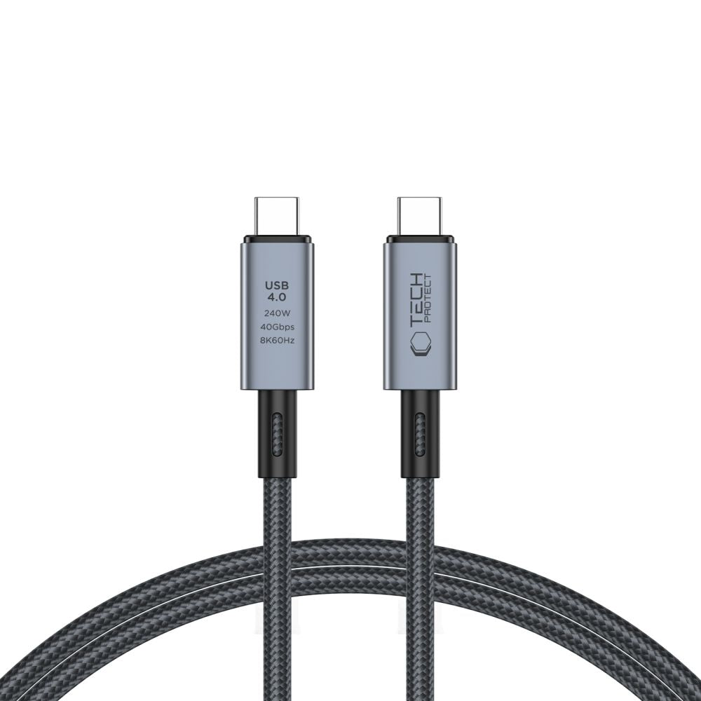 KÁBEL TECH-PROTECT ULTRABOOST MAX USB 4.0 8K 40GBPS TYPE-C CABLE PD240W 100CM GREY