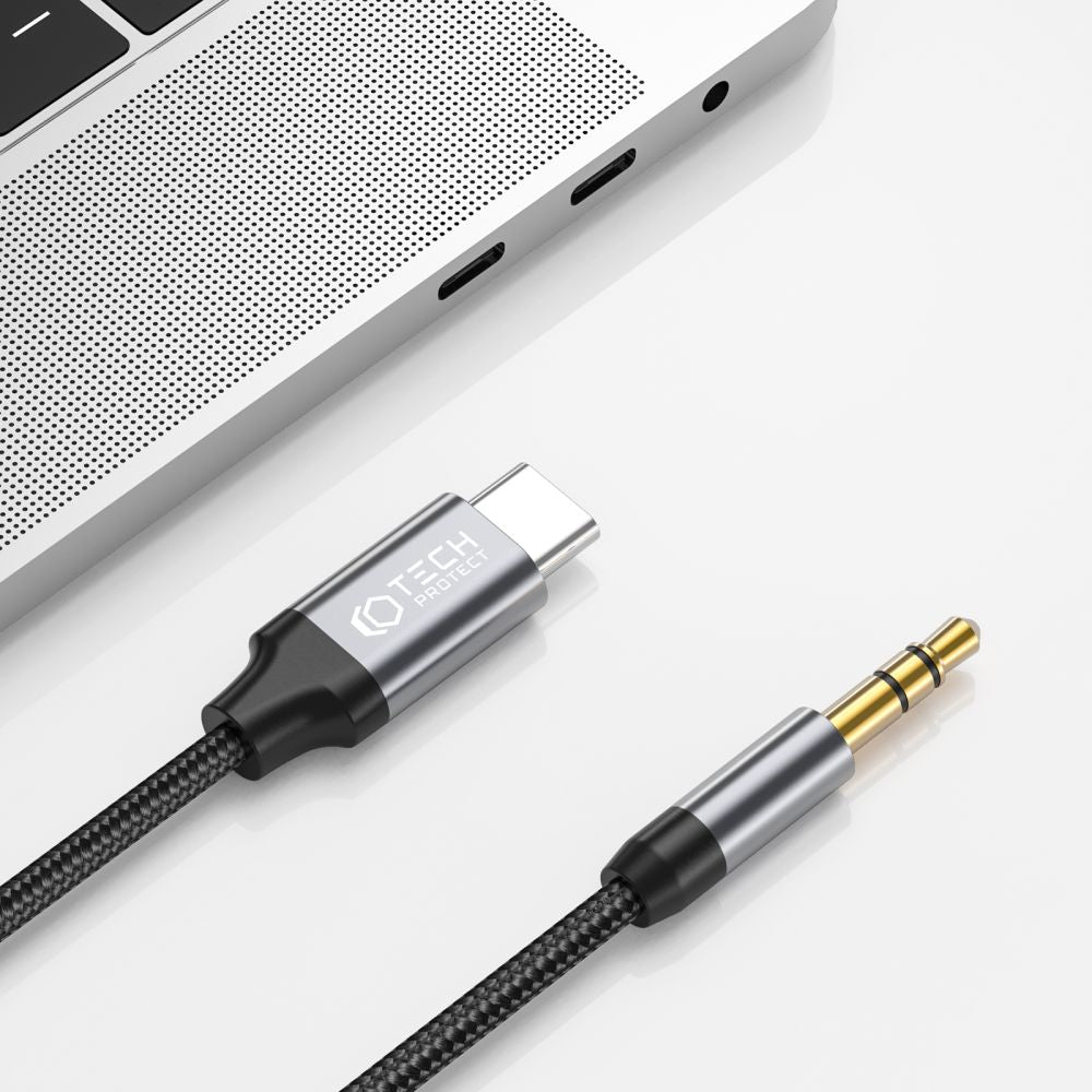 KABEL TECH-PROTECT ULTRABOOST TYPE-C DO AUX MINI JACK 3.5MM KABEL 100CM CRNI