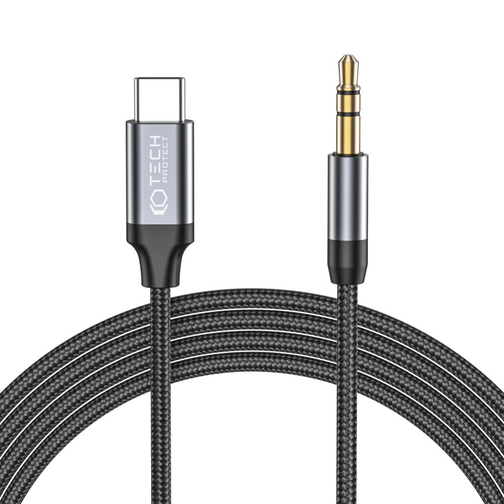 KABEL TECH-PROTECT ULTRABOOST TYPE-C DO AUX MINI JACK 3.5MM KABEL 100CM CRNI