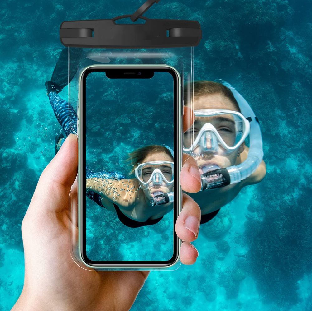 VODOTESNÉ PUZDRO TECH-PROTECT UNIVERSAL WATERPROOF CASE BLACK/CLEAR