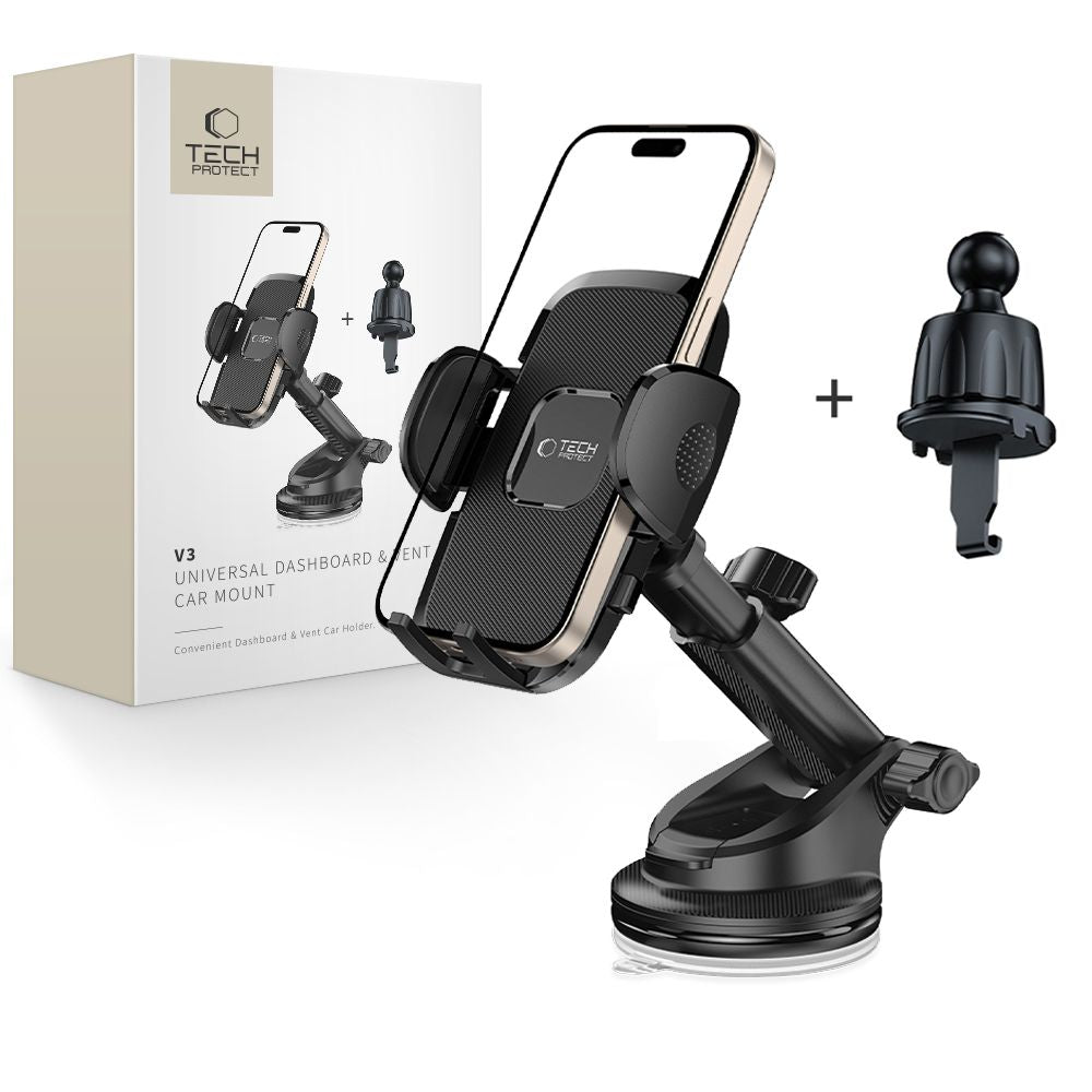 DRŽIAK TELEFÓNU DO AUTA TECH-PROTECT V3 UNIVERSAL DASHBOARD & VENT CAR MOUNT BLACK