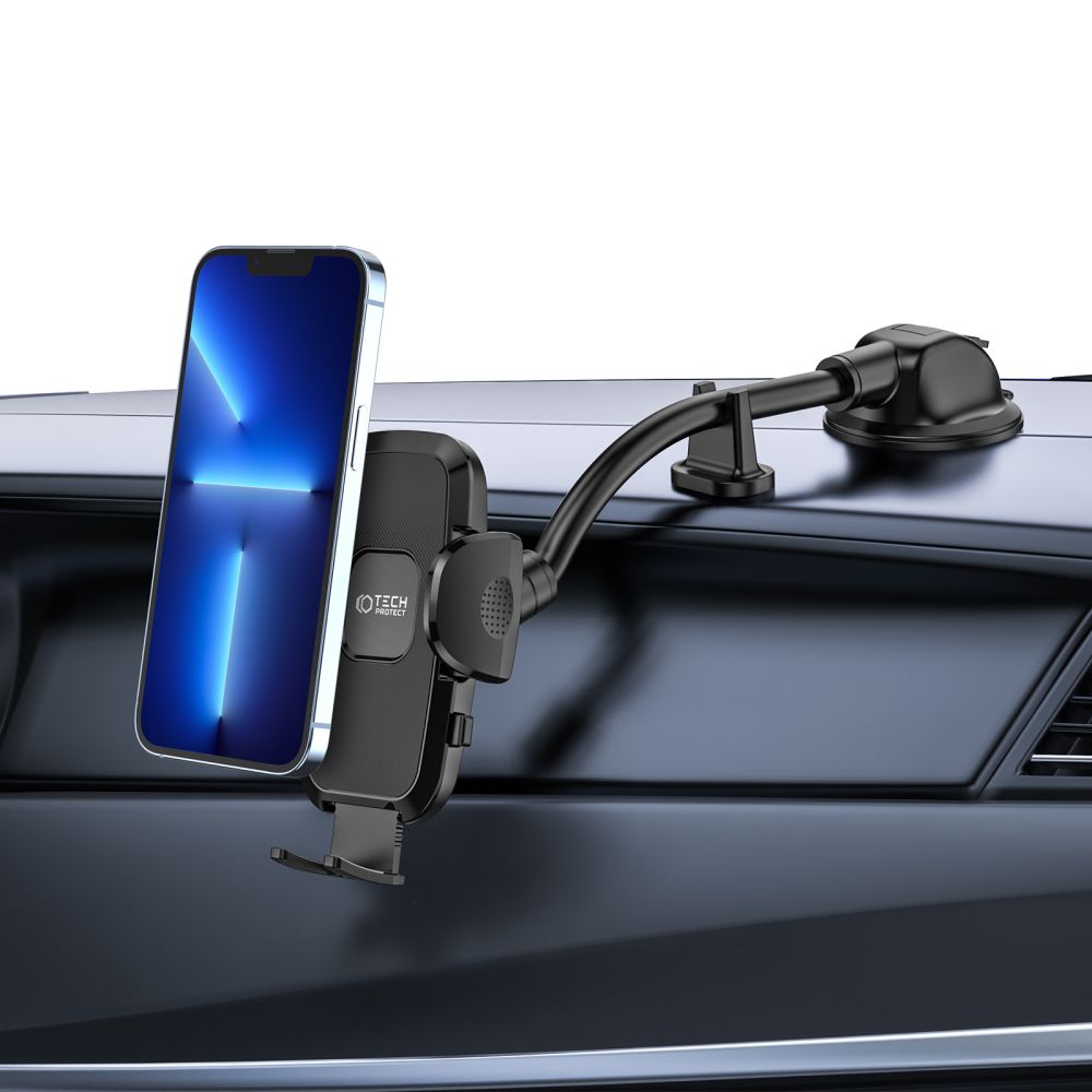 DRŽAČ MOBILNOG TELEFONA ZA AUTO TECH-PROTECT V3 UNIVERZALNA DUGA RUKA ZA STAKLO I DASKU CRNA