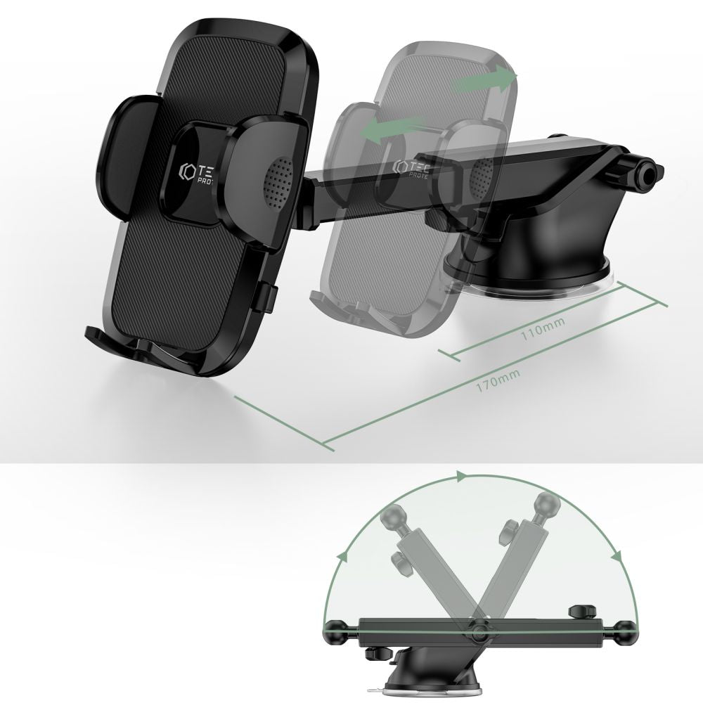 DRŽAČ MOBILNOG TELEFONA ZA AUTO TECH-PROTECT V3 UNIVERZALNA  ZA VJETROBRANSKO STAKLO I DASKU CRNA