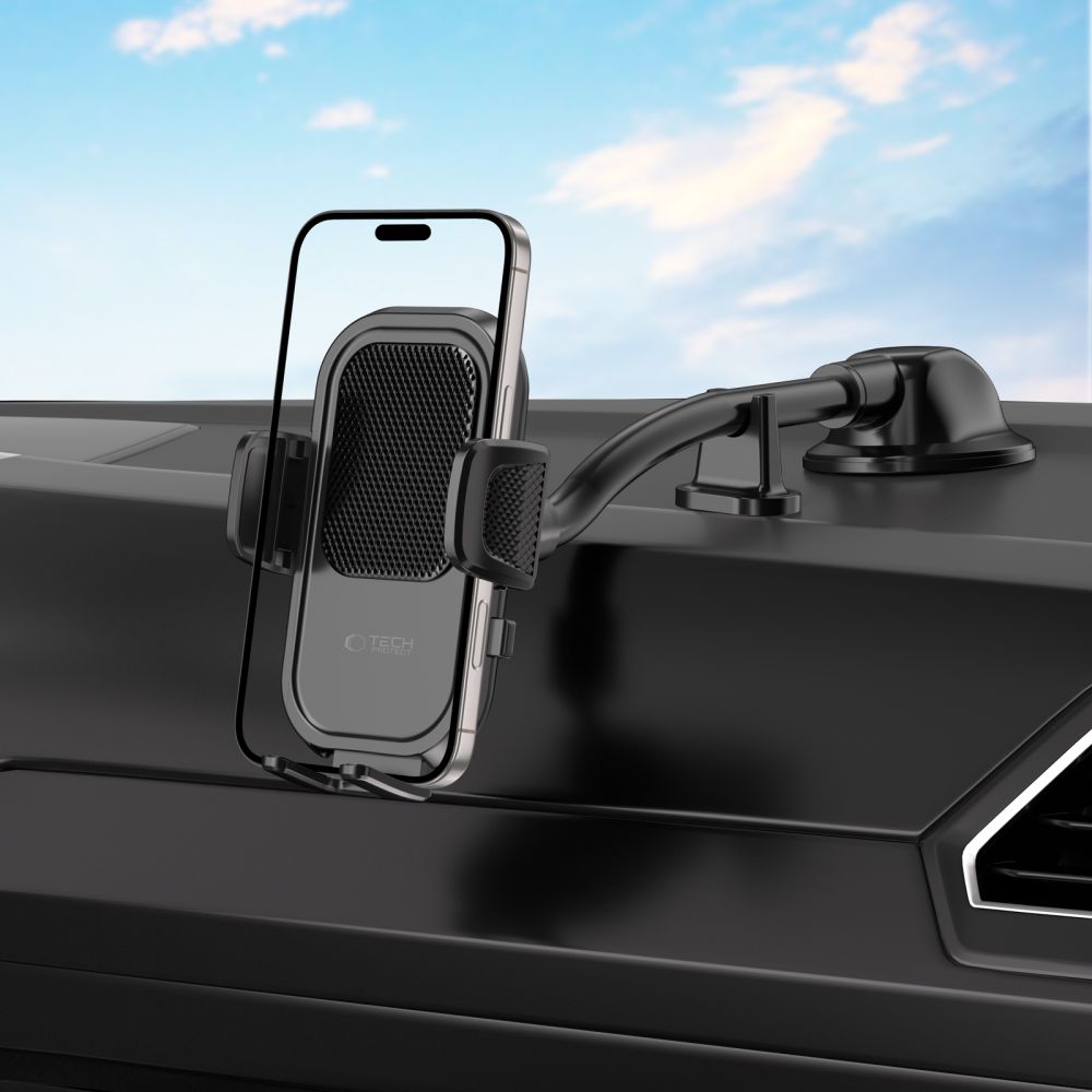 DRŽIAK TELEFÓNU DO AUTA TECH-PROTECT V8 UNIVERSAL LONG ARM DASHBOARD & WINDSHIELD CAR MOUNT BLACK