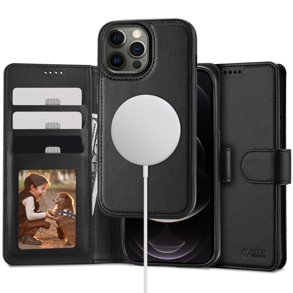 KNIŽNI  TECH-PROTECT WALLET MAGSAFE IPHONE 12 / 12 PRO CRNA