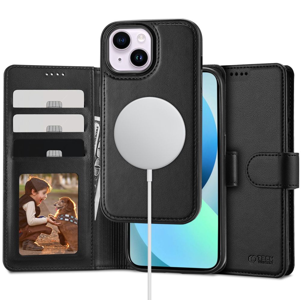 KNIŽKOVÝ KRYT TECH-PROTECT WALLET MAGSAFE IPHONE 13 BLACK
