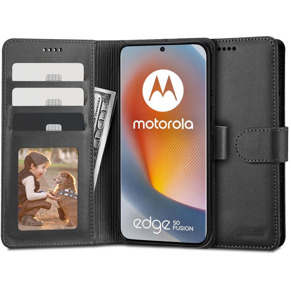 KNIŽKOVÝ KRYT TECH-PROTECT WALLET MOTOROLA EDGE 50 FUSION 5G BLACK